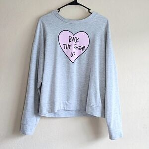 True craft gray pullover graphic sweatshirt with Heart Design size large